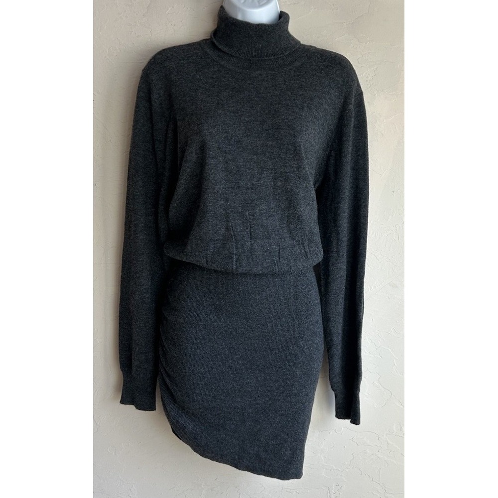 Seroya SER.O.YA Alexandria Turtleneck Sweater Mini Dress S Pewter Gray Luxury - Picture 1 of 11